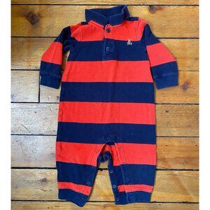 Baby Gap Navy and Red Rugby Onesie for Baby - 6 - 12 months
